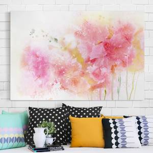 Afbeelding Bloemen Aquarel II roze - 120 x 80 x 2 cm - Breedte: 120 cm