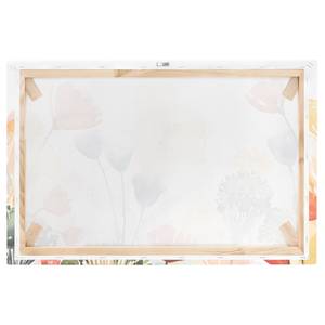 Impression sur toile Fleurs d’été VIII Multicolore - 90 x 60 x 2 cm - Largeur : 90 cm