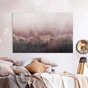 Impression sur toile Crépuscule doré II Rose - 120 x 80 x 2 cm - Largeur : 120 cm