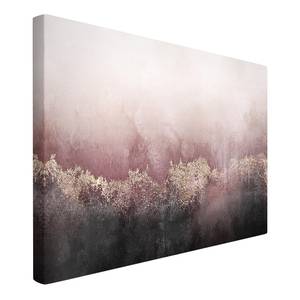 Impression sur toile Crépuscule doré II Rose - 120 x 80 x 2 cm - Largeur : 120 cm