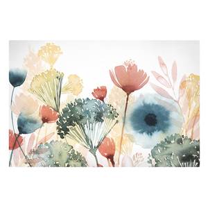 Impression sur toile Fleurs d’été II Blanc - 60 x 40 x 2 cm - Largeur : 60 cm