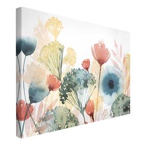 Impression sur toile Fleurs d’été II Blanc - 60 x 40 x 2 cm - Largeur : 60 cm