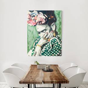 Impression sur toile Frida Kahlo IV Vert - 60 x 80 x 2 cm