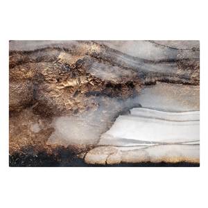 Impression sur toile Marbre doré II Noir - 90 x 60 x 2 cm - Largeur : 90 cm