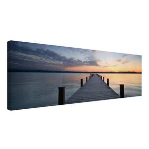 Canvas Pontile al tramonto II Blu - 120 x 40 x 2 cm - Larghezza: 120 cm