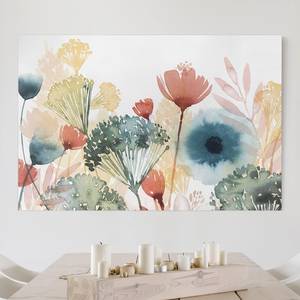 Leinwandbild Wildblumen im Sommer II Weiß - 120 x 80 x 2 cm - Breite: 120 cm