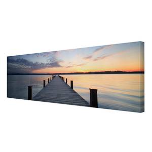 Canvas Pontile al tramonto II Blu - 150 x 50 x 2 cm - Larghezza: 150 cm