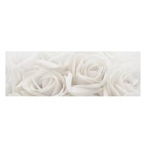 Impression sur toile Roses blanches II Beige - 120 x 40 x 2 cm - Largeur : 120 cm