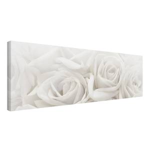 Afbeelding Witte Rozen II beige - 120 x 40 x 2 - Breedte: 120 cm