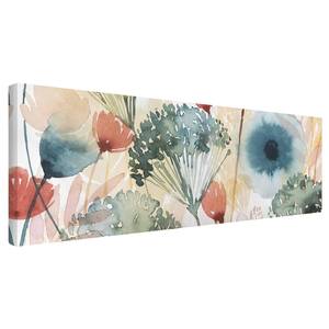 Impression sur toile Fleurs d’été VI Blanc - 120 x 40 x 2 cm - Largeur : 120 cm