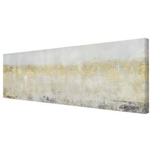 Leinwandbild Goldene Farbfelder II Weiß - 150 x 50 x 2 cm - Breite: 150 cm