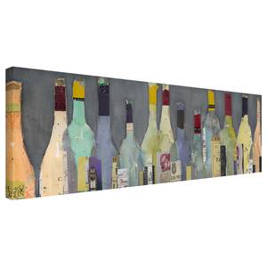 Canvas Bottiglie II Blu - 150 x 50 x 2 cm - Larghezza: 150 cm
