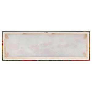 Impression sur toile Coquelicots II Rouge - 150 x 50 x 2 cm - Largeur : 150 cm
