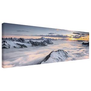 Impression sur toile Sur les nuages II Blanc - 150 x 50 x 2 cm - Largeur : 150 cm