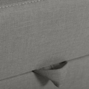 Canapé d’angle Kesia Tissu - Tissu Saba: Gris - Méridienne courte à droite (vue de face) - Avec fonction couchage