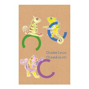 Tableau déco ABC Animal C Papier - Multicolore