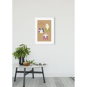 Wandbild ABC Animal M Papier - Mehrfarbig