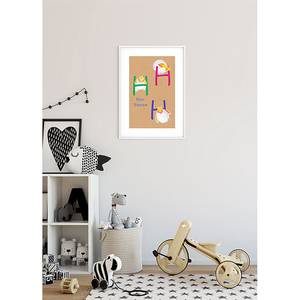 Wandbild ABC Animal H Papier - Mehrfarbig