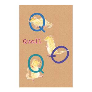 Wandbild ABC Animal Q Papier - Mehrfarbig