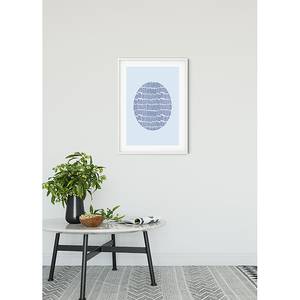 Wandbild Shelly Patterns III Papier - Weiß / Blau