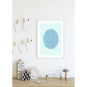 Poster Shelly Patterns IV Carta - Turchese / Blu