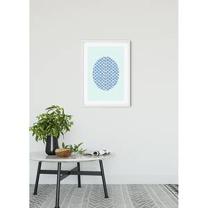 Wandbild Shelly Patterns IV Papier - Türkis / Blau