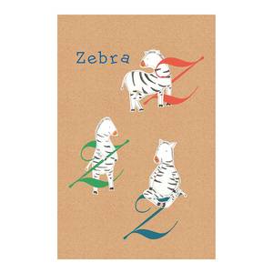 Wandbild ABC Animal Z Papier - Mehrfarbig