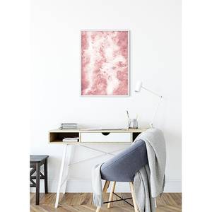 Afbeelding Pink Bubbles papier - roze/wit