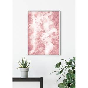 Afbeelding Pink Bubbles papier - roze/wit