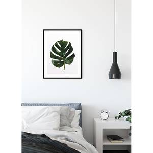 Tableau déco Monstera Leaf Papier - Vert / Blanc