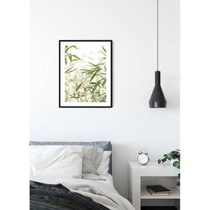 Afbeelding Bamboo Leaves papier - wit/groen