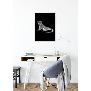 Poster Iguana Black Carta - Nero / Bianco