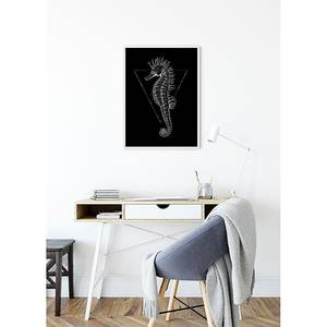 Afbeelding Sea Horse papier - Zwart