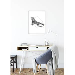 Poster Iguana White Carta - Nero / Bianco