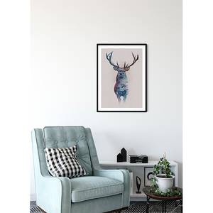 Wandbild Animals Forest Deer Papier - Mehrfarbig