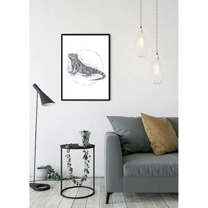 Wandbild Iguana Watercolor Papier - Mehrfarbig