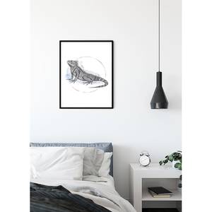 Wandbild Iguana Watercolor Papier - Mehrfarbig