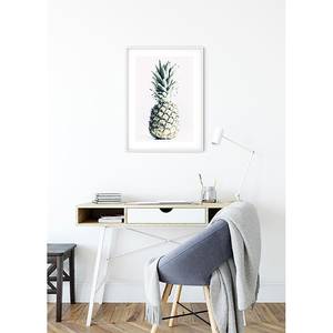 Wandbild Pineapple Papier - Rosa / Grün