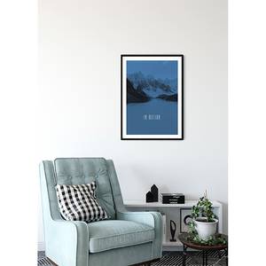 Afbeelding Word Lake In Motion papier - Blauw