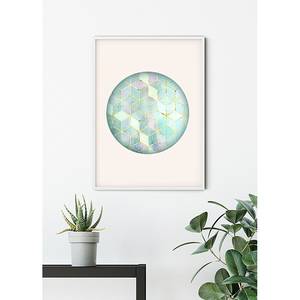 Wandbild Mosaik Circle Papier - Grün