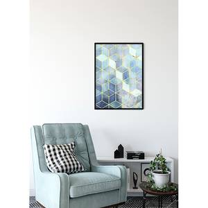 Wandbild Mosaik Papier - Hellblau