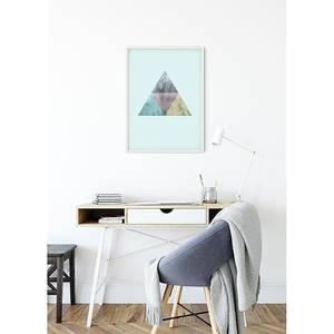 Wandbild Triangles Top Papier - Blau