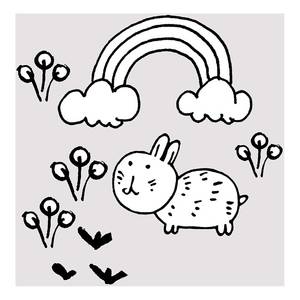 Tableau déco Scribble Bunny Papier - Noir / Blanc