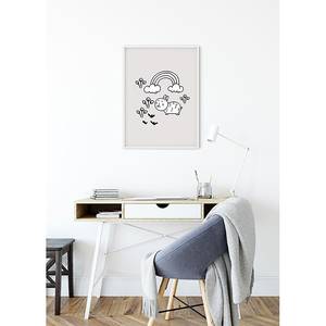 Poster Scribble Bunny Carta - Nero / Bianco