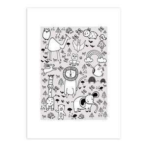 Afbeelding Scribble Park papier - zwart/wit