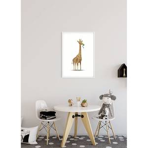 Wandbild Cute Animal Giraffe Papier - Weiß / Braun