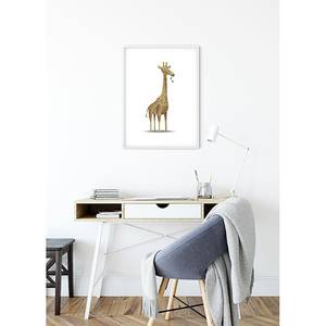 Tableau déco Animal Giraffe Papier - Blanc / Marron