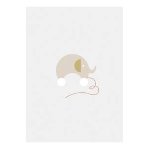 Wandbild Baby Happy Papier - Braun / Weiß