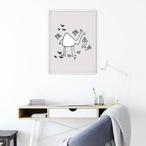 Wandbild Skribble Camel Papier - Schwarz / Weiß
