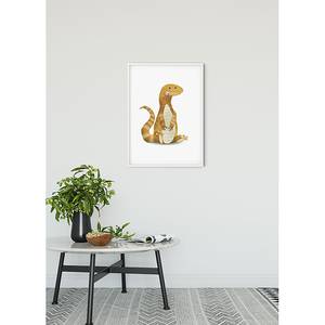 Poster Cute Animal Lizard Carta - Bianco / Arancione